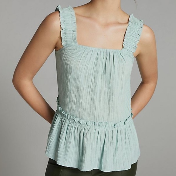 Anthropologie Tops - Anthropologie Ruffled Peplum Tank